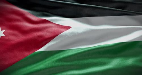 Realistic Waving Jordan Flag Animation