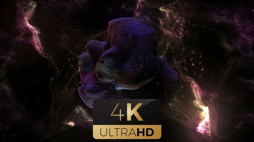 Ethereal Abstract Organic Form Rotating in Cosmic Nebula