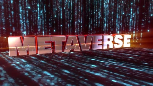 Futuristic Metaverse 3D Title Reveal with Digital Rain