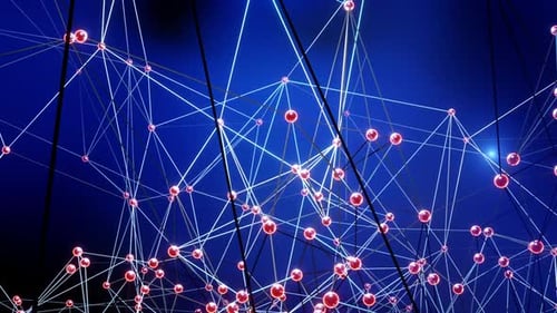 Network nodes in the data cloud spreading out and expanding