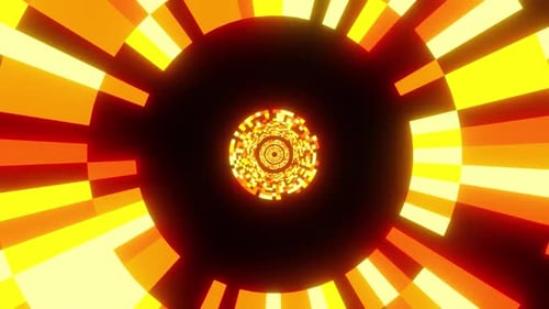 Warm Firework Circle Tunnel Vj Loop Background HD