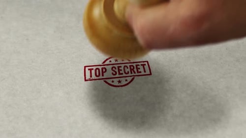 Streng geheime Stempel- und Stempelschleifenanimation