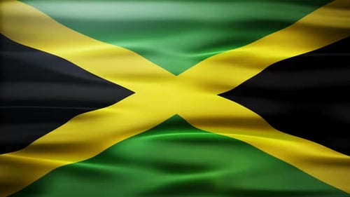 Realistic Waving Jamaica Flag Animation Loop