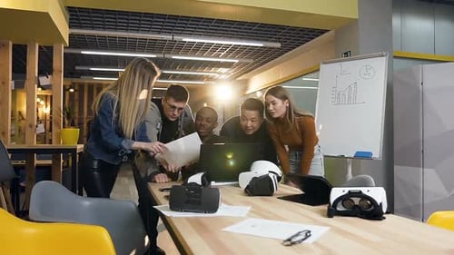 Team of Young Business People Working in the Modern Office