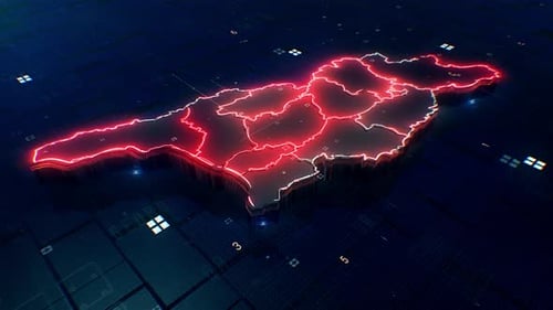 Karte von Georgia 4k Loop