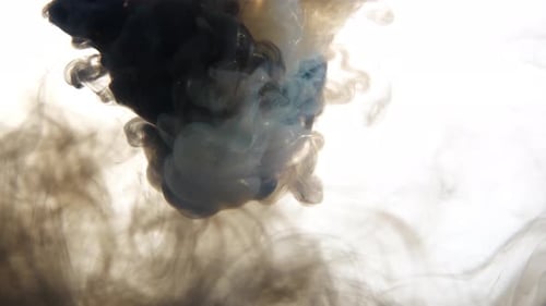 Black and White Ink Mix in Water