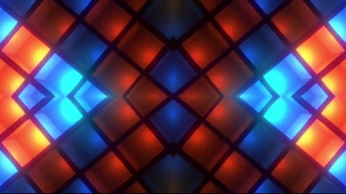 Vibrant Geometric Light Grid Animation Loop