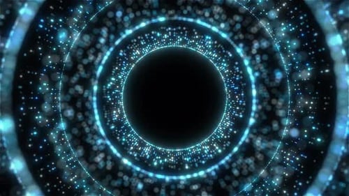 animated particle tunnel, Digital Circle particle futuristic tunnel Abstract Animated Particle Tunne