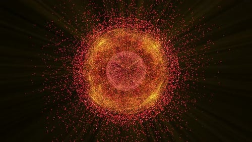 Dynamic Abstract Glowing Particle Sphere Background Loop