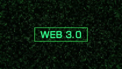 WEB 3.0 Concept Over Computer Binary Background.