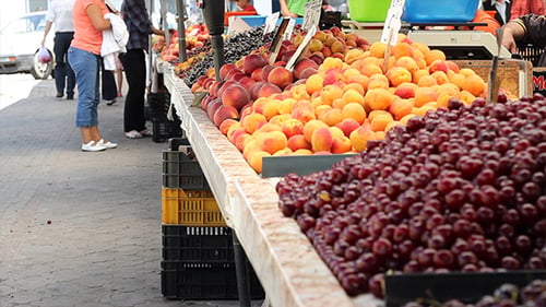 Puestos de frutas del mercado