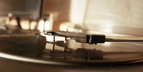 Spinning Record on a Vintage Turntable