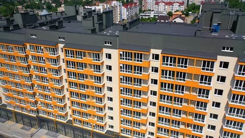 Aerial view of new high rise buildings in the city