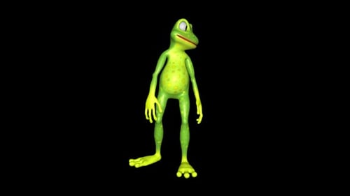 Frog Looks Around Looped Alpha Channel