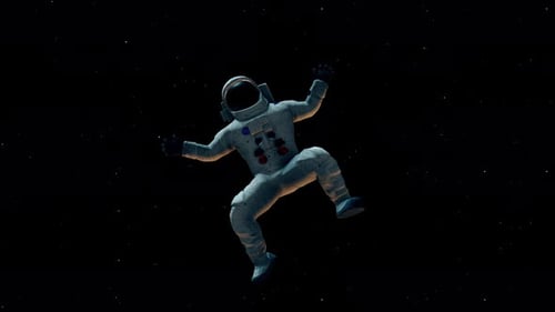 3D Astronaut Floating in Space with Stars Background