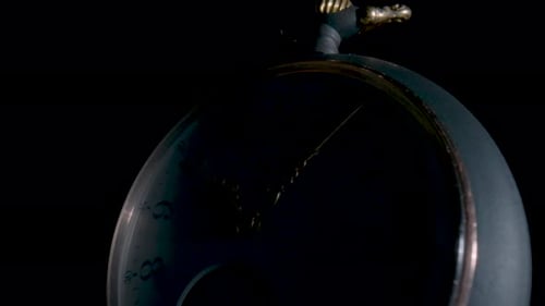 Vintage Pocket Watch Face Moving in the Dark