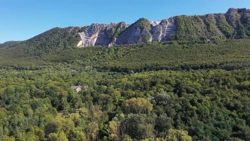 Scenic Drone Shot of Forest and Mountain Landscape