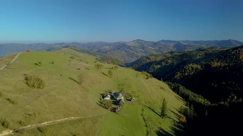 Flying Over the Carpathian Mountains