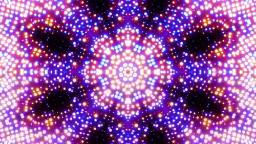 Multicolored dots moving to the beat of the music