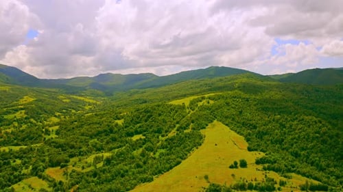 Drone Flying Above Beautiful Nature Landscape