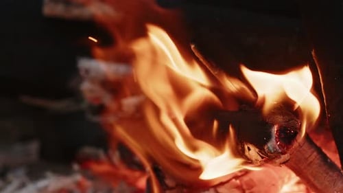 Close Up View of Burning Fire