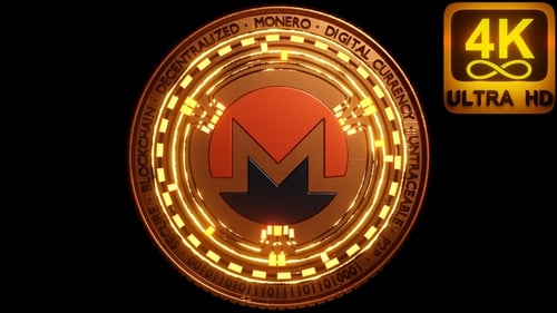 Monero Open Source Crypto Public Distributed Ledger Digital Coin Secure Transaction 3D Coin 4K