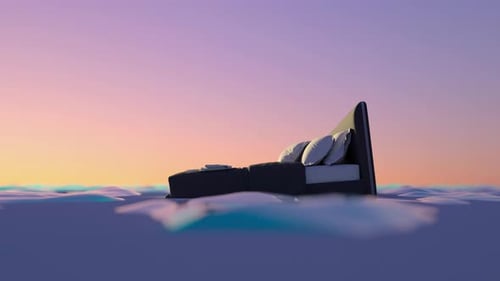 The Bed Floats On The Surface Ocean