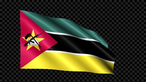 Animated Waving Flag of Mozambique