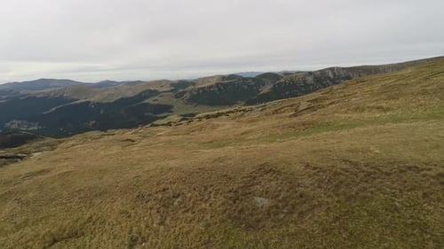 Aerial view of Bucegi Mountains