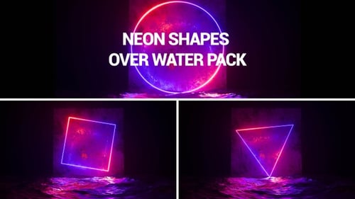 Neonformen über Wasser Packung