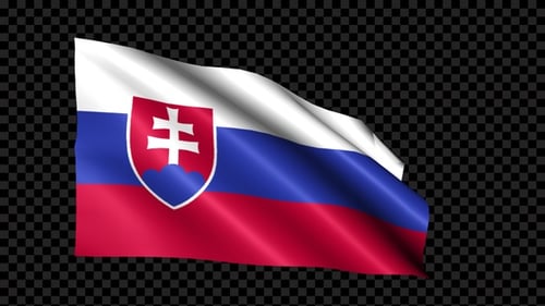 Animated Waving Flag of Slovakia with Alpha Channel