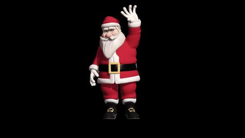 Animated Santa Claus Waving Character for Christmas Videos