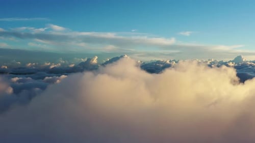 Aerial View of Clouds at Sunrise