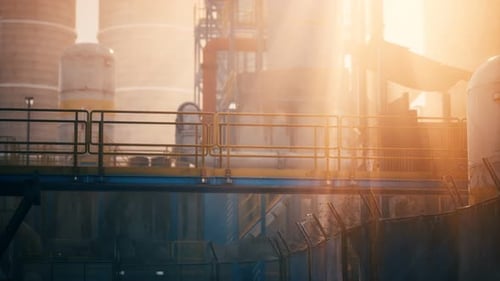 Oil and Gas Refinery at Twilight