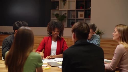 Business Professionals Meeting and Successful Handshake in Office