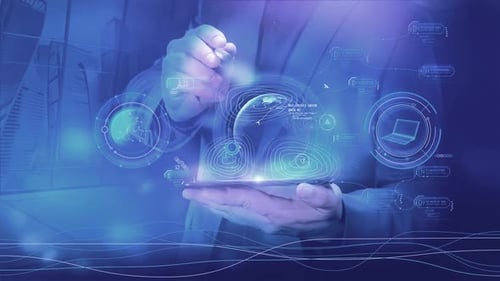 Holographische Projektion Infografik vom Telefon HD