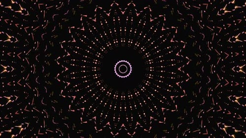 Abstract Kaleidoscope pattern with red colors. Magic mandala. 4k
