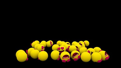 Falling 3D Emojis with Heart Eyes Animation