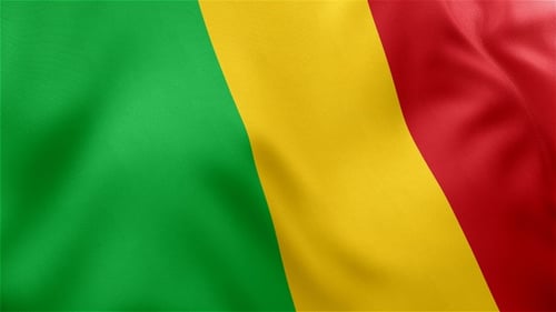 Waving Mali Flag Seamless Loop Animation