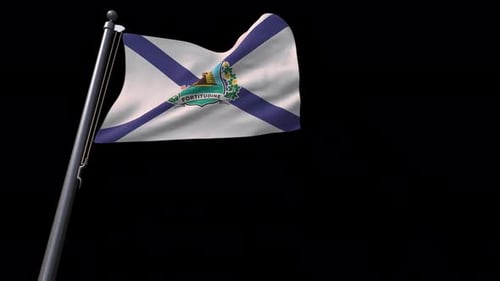 Realistic Waving Flag with Coat of Arms 3D Animation