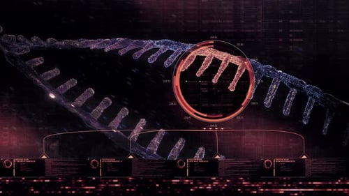 Futuristic DNA Scan and Genetic Data Analysis Interface