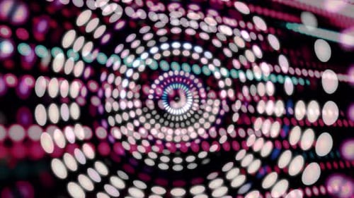 Abstract Digital Dots Swirl Tunnel Visual Effects Background