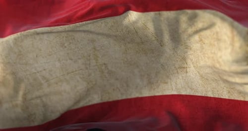 Grungy Austria Flag Waving Loop Motion Background