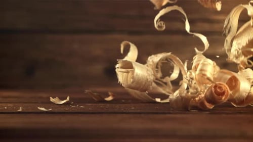 Wood Chips Fall on the Table