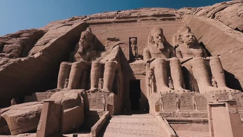 Abu Simbel Temple, Main Entrance And Statues