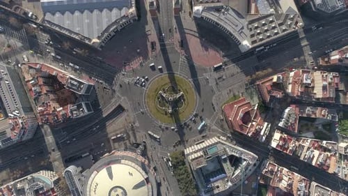 Spanish Square aerial view in Barcelona, Spain