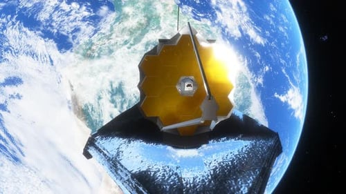 James Webb Space Telescope Deployment Animation Revealing Earth