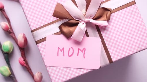 Gift for Mom with Pink Gingham and Ribbon