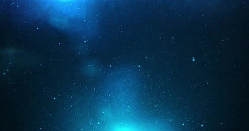Abstract Cosmic Dust Particles Blue Light Background