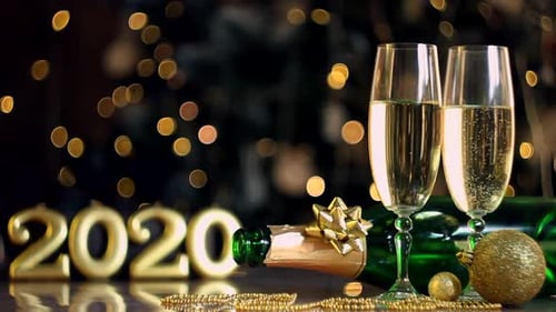 Celebratory Champagne, Candle Figures, and Decorations